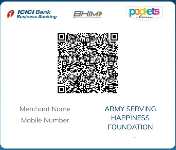 UPI QR code for donation — armyserving@icici